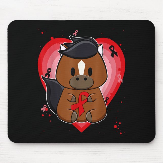 Mousepad Cavalo Puro-Sangue Com Fita Consciente da Doença C (Frente)