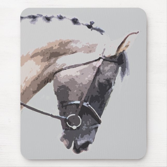 Mousepad cavalo roan azul da pintura do pinto (Frente)