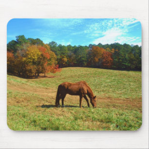 Mousepad Cavalo Vermelho Castanho, céu azul Teal