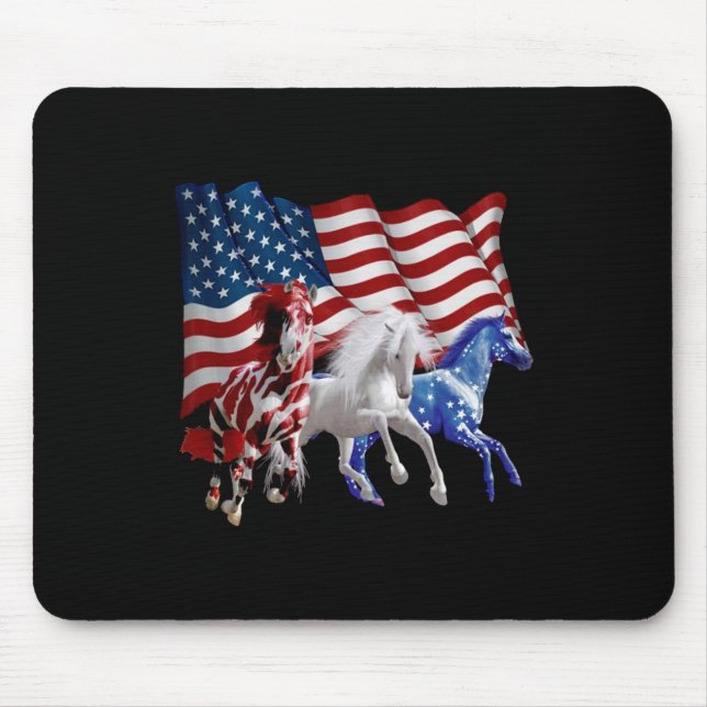 Mousepad Cavalos - Bandeira Americana (Frente)