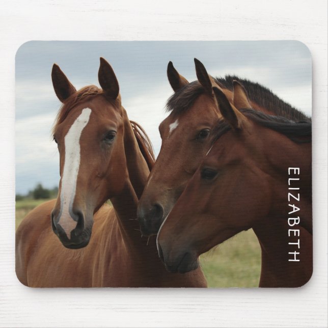 Mousepad Cavalos Bonitos Personalizados (Frente)