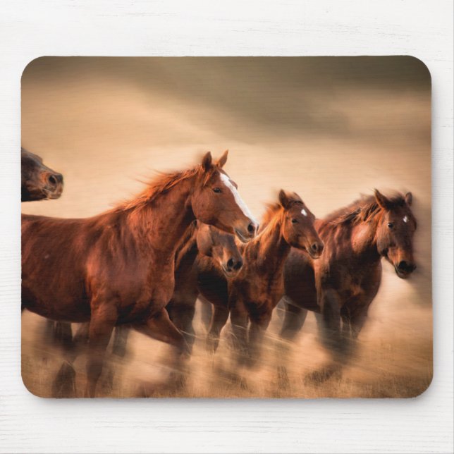 Mousepad Cavalos corridos, manos borbulhados e voadores (Frente)