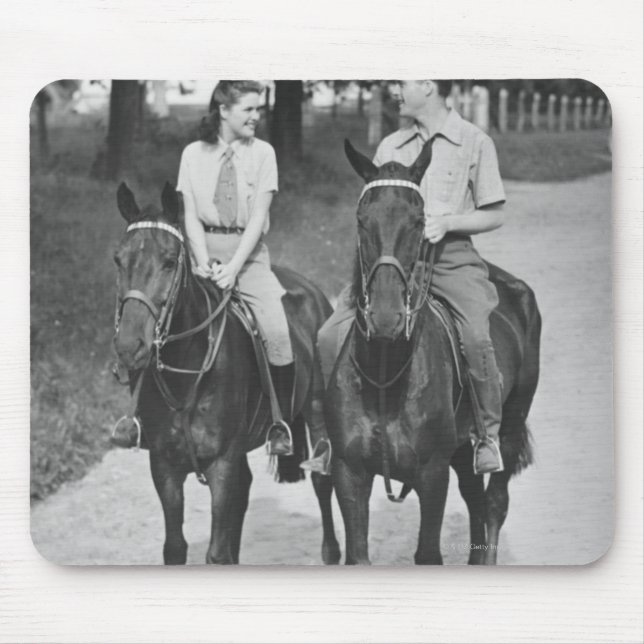 Mousepad Cavalos de equitação do casal (Frente)