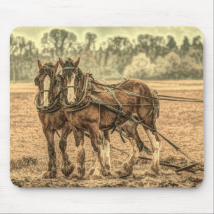 Mousepad Cavalos de fazenda primitivos de animais do país o