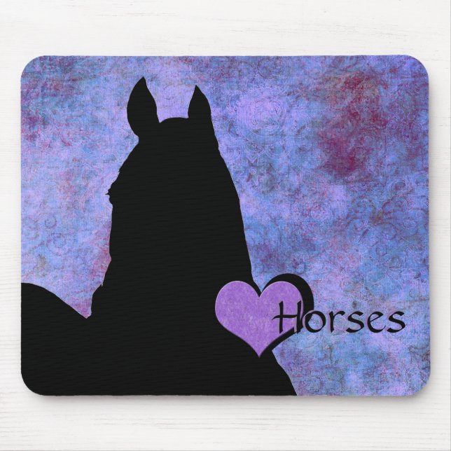 Mousepad Cavalos do Coração I (roxo/azul) (Frente)