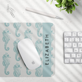 Mousepad Cavalos Tropicais, Padrão De Cavalo-Marinho, Seu N