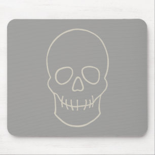 Mousepad Caveira - Cinza fantasma e branco ósseo