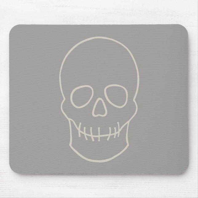 Mousepad Caveira - Cinza fantasma e branco ósseo (Frente)