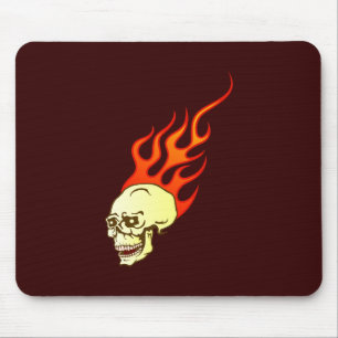 Mousepad Caveira crânio skull chamas flames