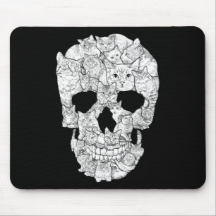 Mousepad Caveira de Gato - Ideia de fantasia do Halloween d