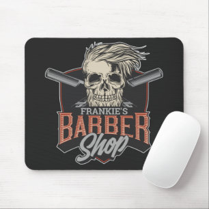 Mousepad Caveira e Navalhas do Hipster de Barber Personaliz