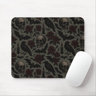 Mousepad Caveira Floral Gótica do ornamentado com Detalhes