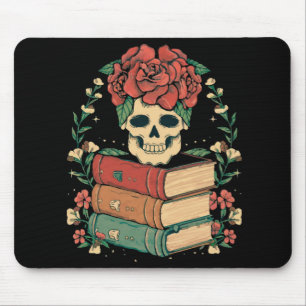 Mousepad Caveira Floral nos seus Livros