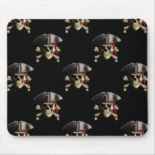 Mousepad Caveira Pirata E Chapéu