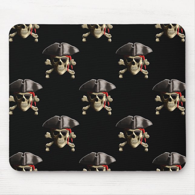 Mousepad Caveira Pirata E Chapéu (Frente)
