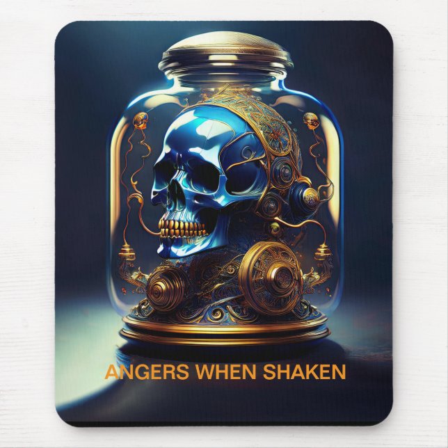 Mousepad Caveira Vapor Em Ângulos De Jar Quando Agitado (Frente)