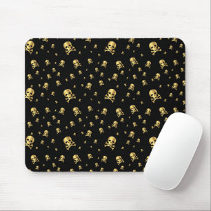 Mousepad Caveiras de Piratas de Ouro da Littles em Fundo Pr
