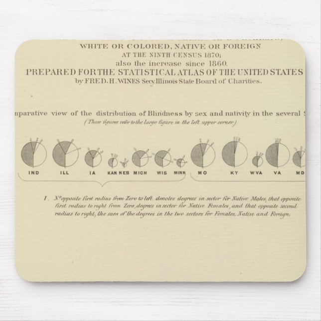 Mousepad Cegueira, Literatura Estatística dos EUA 1870 (Frente)