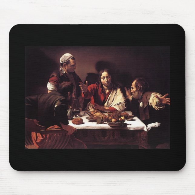 Mousepad Ceia de Caravaggio em Emmaus (Frente)