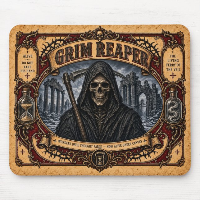 Mousepad Ceifador, Monstro de Circo Vintage (Frente)