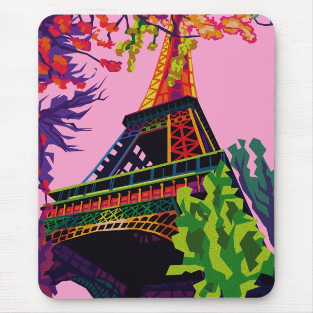 Mousepad Celebração Colorida da Torre Eiffel (Frente)