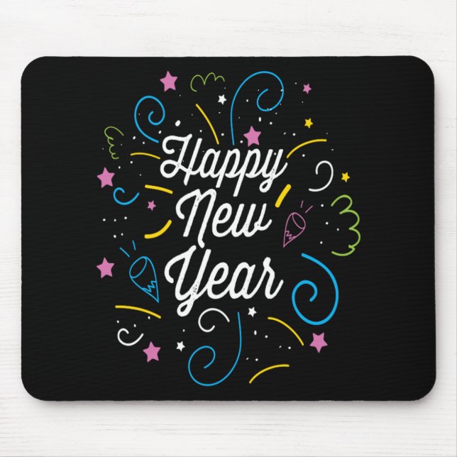 Mousepad Celebração de decorações de partidos do Feliz ano  (Frente)