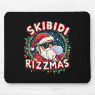 Mousepad Celebração de Skibidi Rizzm Feliz Natal Engraçado