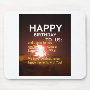 Mousepad Celebração do Fireworks com mensagem de agradecime