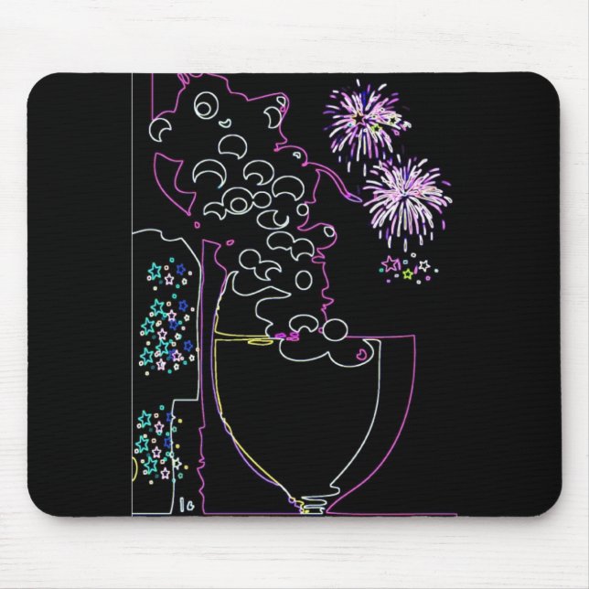 Mousepad Celebração do vinho no Néon-Mousepad (Frente)