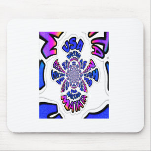 Mousepad Celebração dos EUA: Arte Dinâmica de Texto Encanta