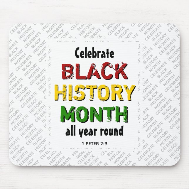 Mousepad Celebrar Branca de Escrituras BHM de Histórico Pre (Frente)