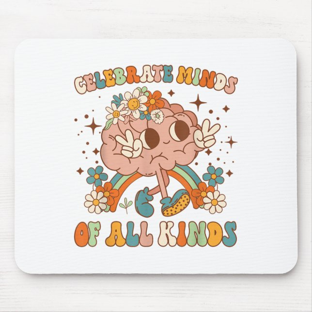 Mousepad Celebrate Minds Of All Kinds Neurodiversity Mental (Frente)