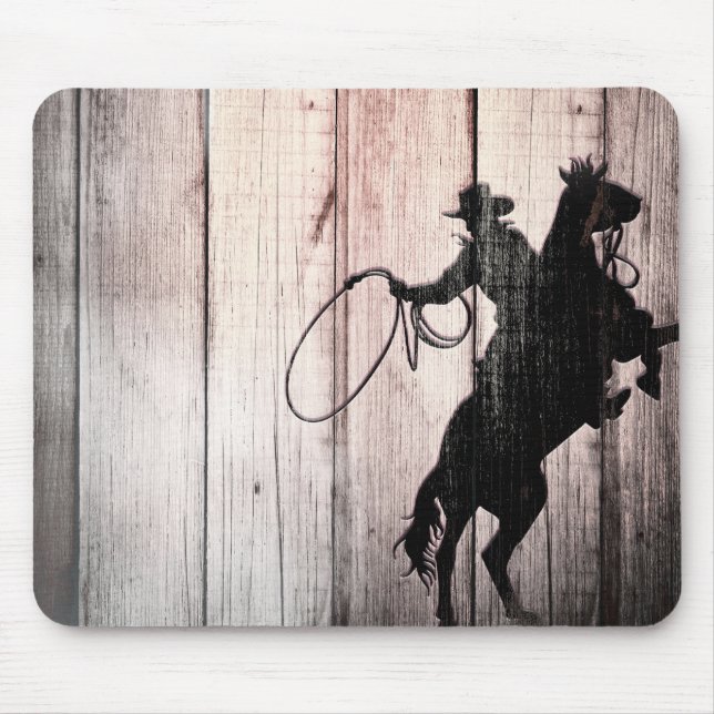 Mousepad Celeiro de madeira rústico cowboy país oeste selva (Frente)