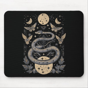 Mousepad Celestial Wiccan Cobra Moth Phases Witch Paga
