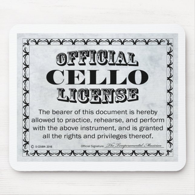 Mousepad Cello License (Frente)
