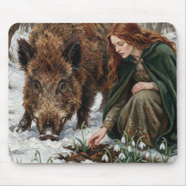 Mousepad Celtic Goddess & Wild Boar