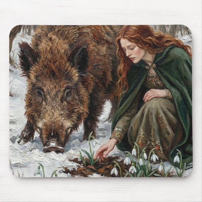 Mousepad Celtic Goddess & Wild Boar (Frente)