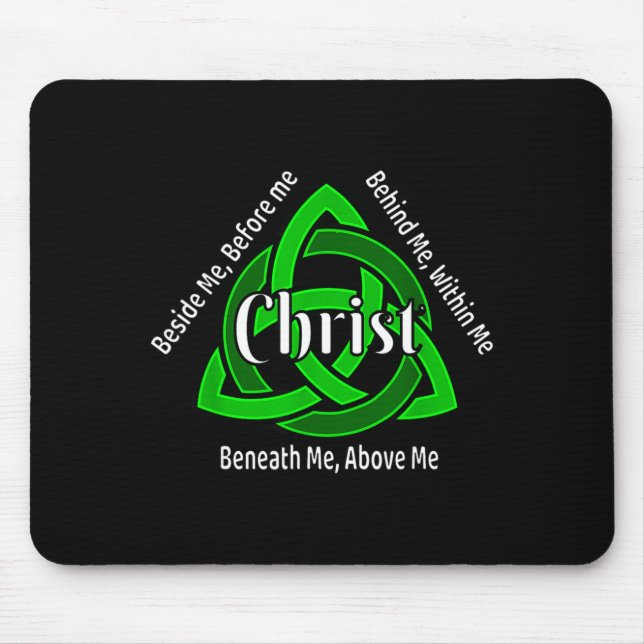 Mousepad Celtic Trindade Kno Oração de St Patricks Cristã  (Frente)