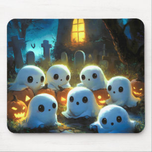 Mousepad Cemitério Noturno Spooky, Ghost do Dia das Bruxas