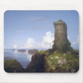 Mousepad Cena Costeira Italiana com Torre Arruinada