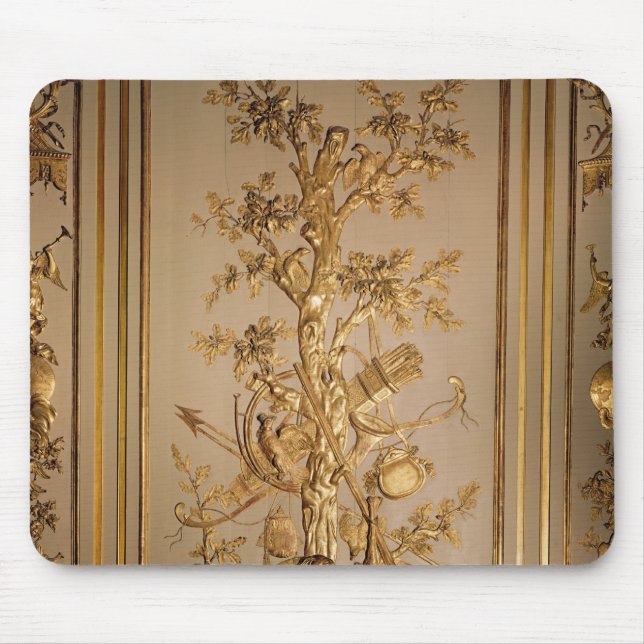 Mousepad Cena da caça, painelamento de madeira do jantar (Frente)