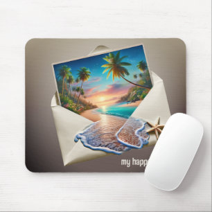 Mousepad Cena Da Ilha Tropical Em Envelope