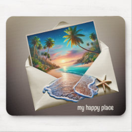 Mousepad Cena Da Ilha Tropical Em Envelope
