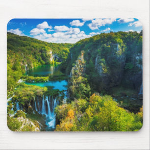Mousepad Cena de cachoeira Elegante, Croácia