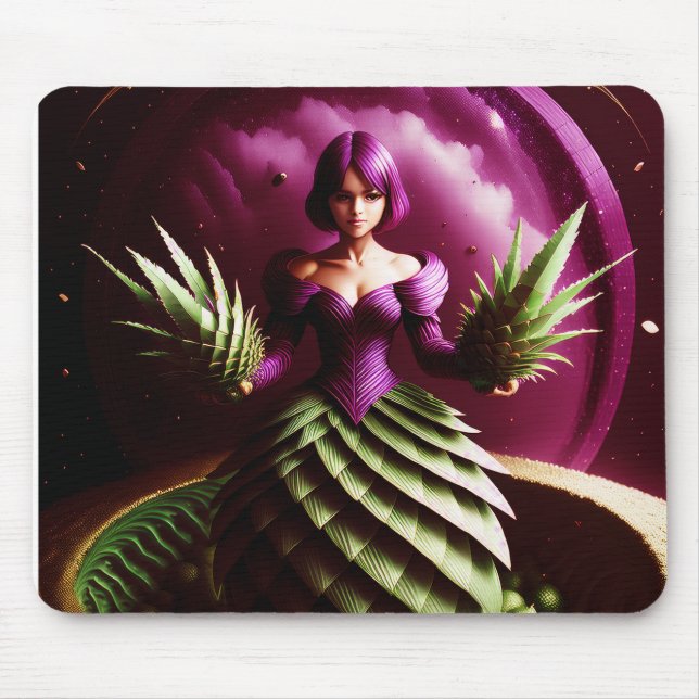 Mousepad Cena de Fantasia com Garota do Abacaxi (Frente)