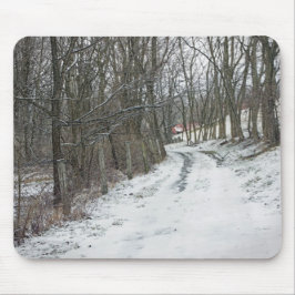 Mousepad Cena de inverno Onde a estrada pode levá-lo