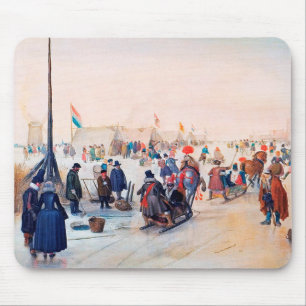 Mousepad Cena de inverno. Presente de Natal de Belas Artes