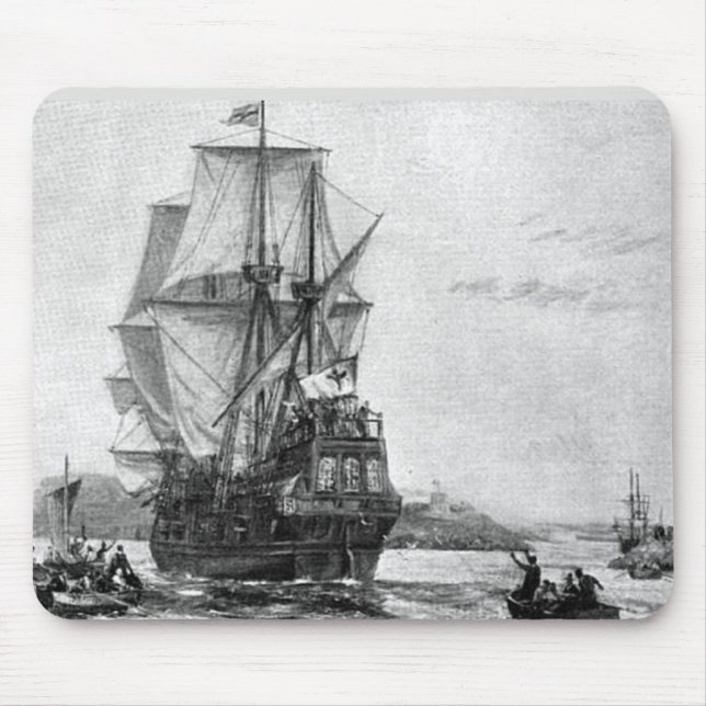 Mousepad Cena de Mayflower do vintage (Frente)