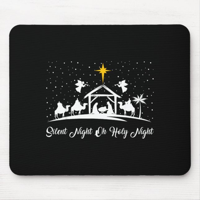 Mousepad Cena de Natal Silenciosa Noite Santa Cristã C (Frente)