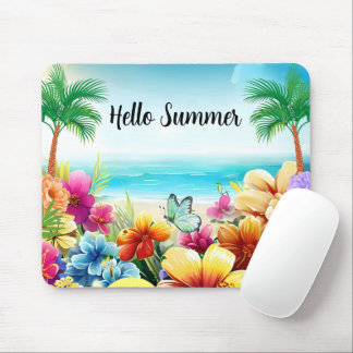 Mousepad Cena de Praia de Verão Divertida